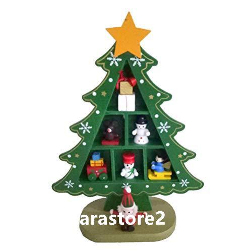 LEDMOMO クリスマスの飾り 木製クリスマスツリー 雪だるま デスクトップオーナメント 飾り付け 置物 家の装飾